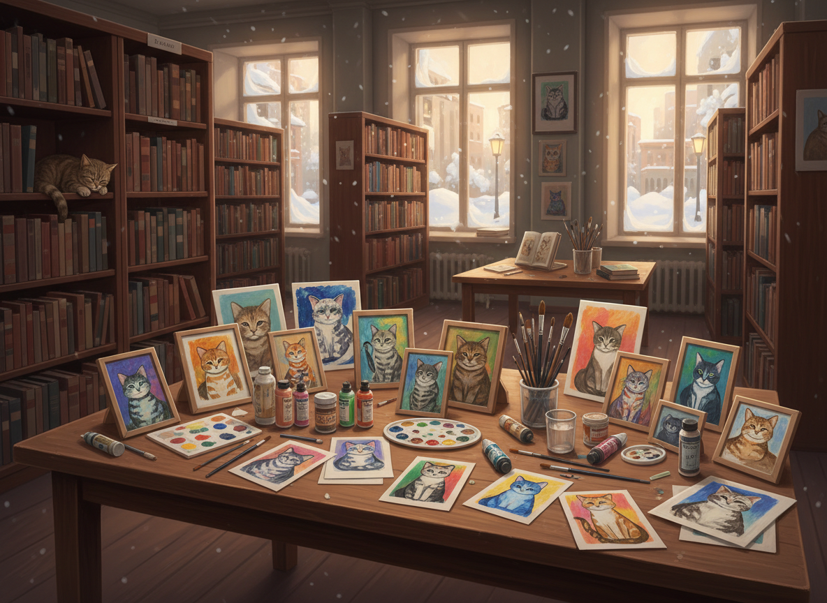 Malujeme akrylovými barvami – kočky v obraze