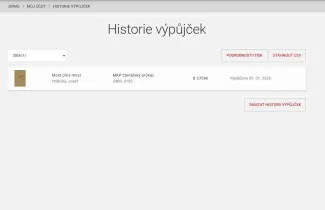 Můj účet historie výpůjček