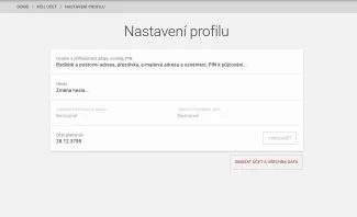 Můj účet nastaveni