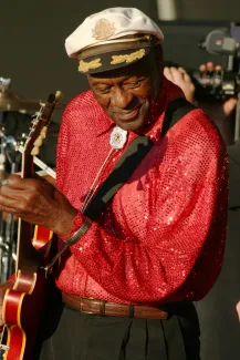 Chuck Berry vystupuje na festivalu Virgin Festival v Baltimoru v srpnu 2008