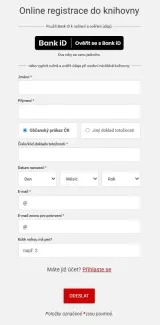 Jak se zapsat do knihovny pomocí Bank iD?