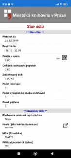 Stránka „Stav účtu“